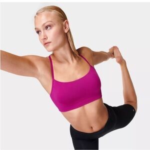 SWEATY BETTY Women’s Spirit Restored Yoga Bra Magenta Pink size: Medium